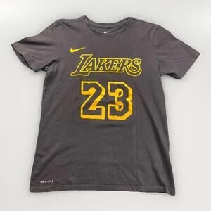 Lebron James 23 Dri-Fit Los Angeles Lakers Black T-Shirt Jersey Size Small
